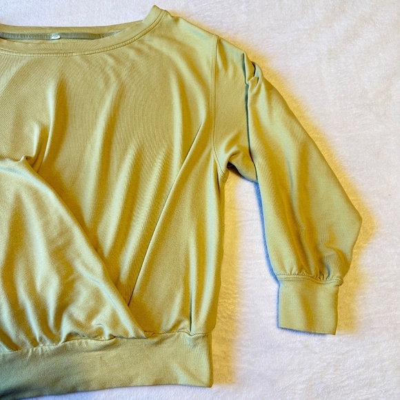 Pleated Modal Fleece Pullover Sz6 Dew Gree - Picture 5 of 10